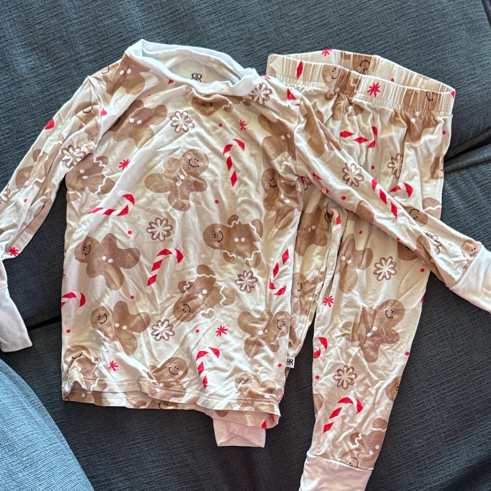 Gingerbread and Candy Cane Kids Pajamas
